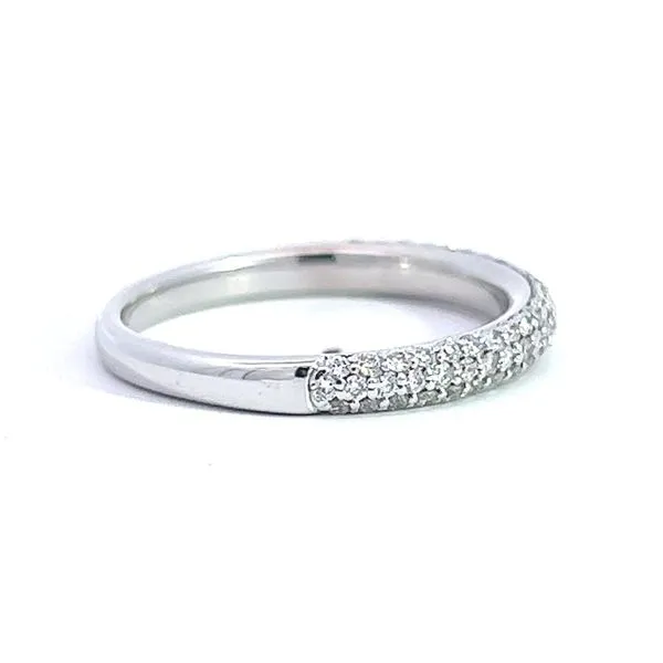14 Karat White Gold 0.55ct Pave Diamond Wedding/Anniversary Band Image 3 Arezzo Jewelers Elmwood Park, IL