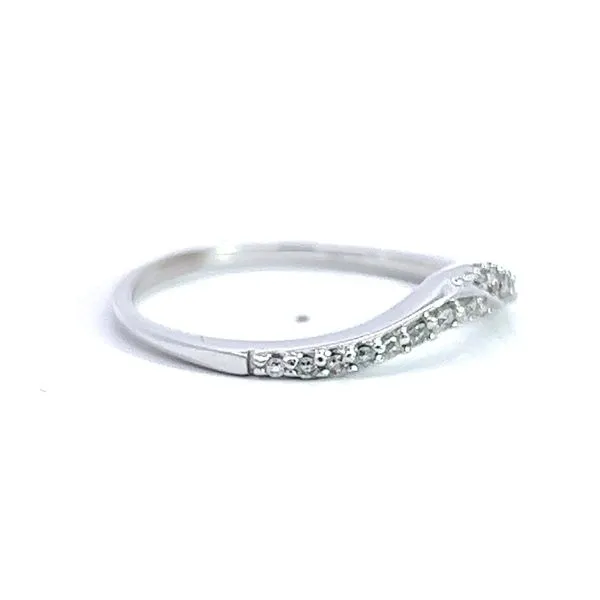14 Karat White Gold 0.15ct Contoured Diamond Wedding/Anniversary Band Image 2 Arezzo Jewelers Elmwood, IL