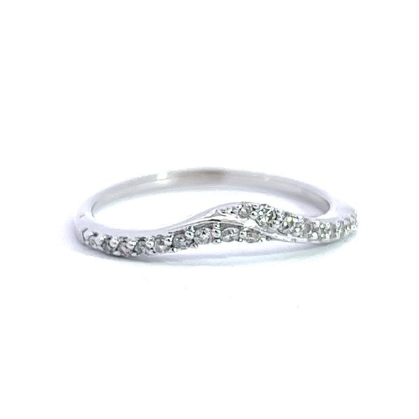 14 Karat White Gold 0.15ct Contoured Diamond Wedding/Anniversary Band Arezzo Jewelers Elmwood Park, IL