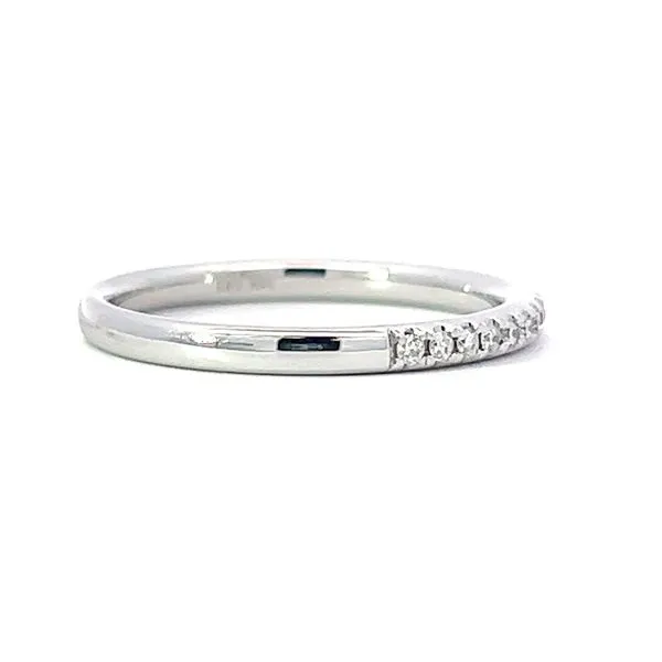 14k White Gold .14ct Diamond Wedding Band Image 3 Arezzo Jewelers Elmwood Park, IL