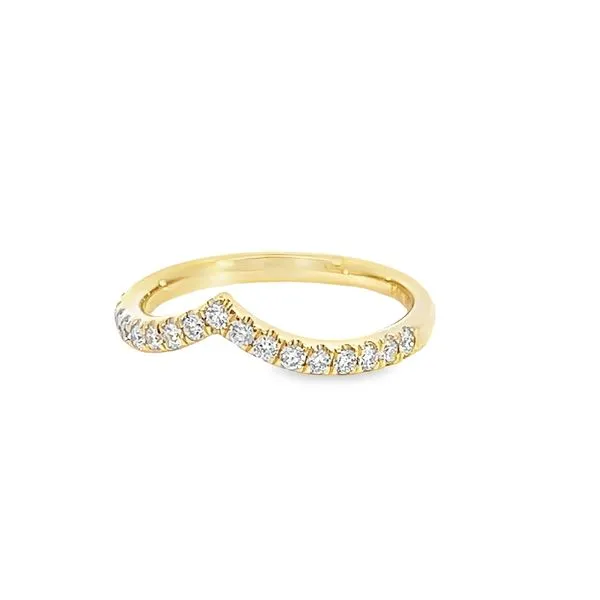 14k Yellow Gold Contoured Diamond Wedding Band Image 2 Arezzo Jewelers Elmwood Park, IL