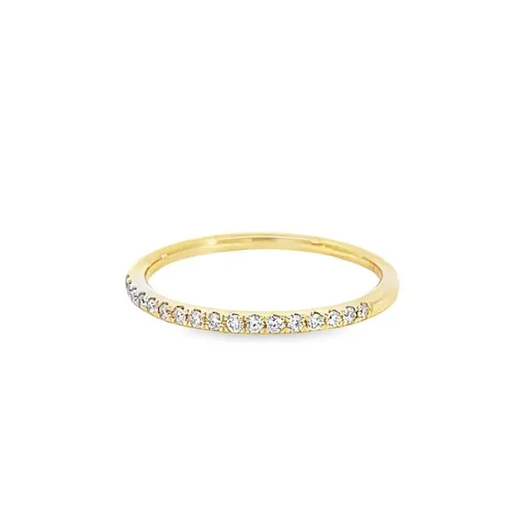 14K Yellow Gold Thin Diamond Wedding Band Image 2 Arezzo Jewelers Elmwood Park, IL