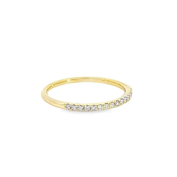14K Yellow Gold Thin Diamond Wedding Band Image 3 Arezzo Jewelers Elmwood Park, IL