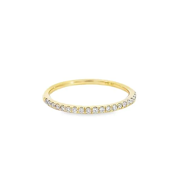 14K Yellow Gold Thin Diamond Wedding Band Arezzo Jewelers Elmwood Park, IL