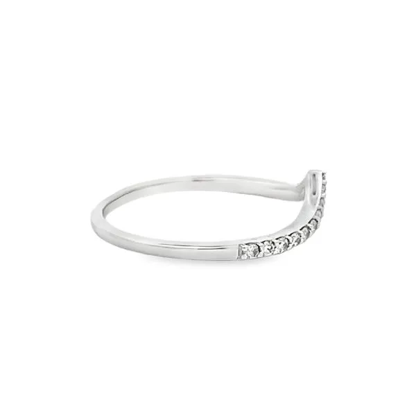 14K White Gold Diamond Chevron Wedding Image 3 Arezzo Jewelers Elmwood Park, IL