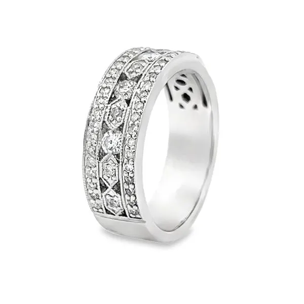 14k White Gold Diamond Anniversary Band Image 2 Arezzo Jewelers Elmwood Park, IL