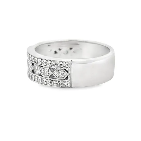 14k White Gold Diamond Anniversary Band Image 3 Arezzo Jewelers Elmwood Park, IL