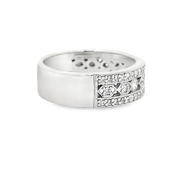 14k White Gold Diamond Anniversary Band Image 4 Arezzo Jewelers Elmwood Park, IL