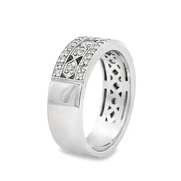 14k White Gold Diamond Anniversary Band Image 5 Arezzo Jewelers Elmwood Park, IL