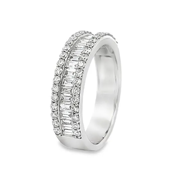 18k White Gold 1.00ct Diamond Anniversary Band Image 2 Arezzo Jewelers Elmwood Park, IL