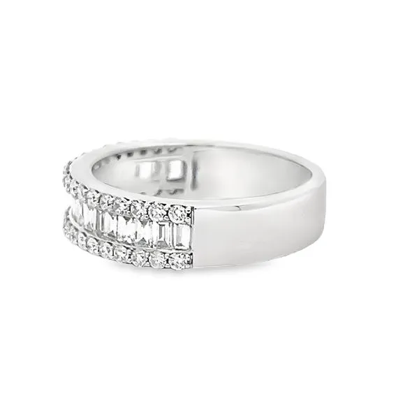 18k White Gold 1.00ct Diamond Anniversary Band Image 4 Arezzo Jewelers Elmwood Park, IL