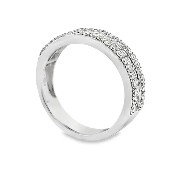 18k White Gold 1.00ct Diamond Anniversary Band Image 5 Arezzo Jewelers Elmwood Park, IL