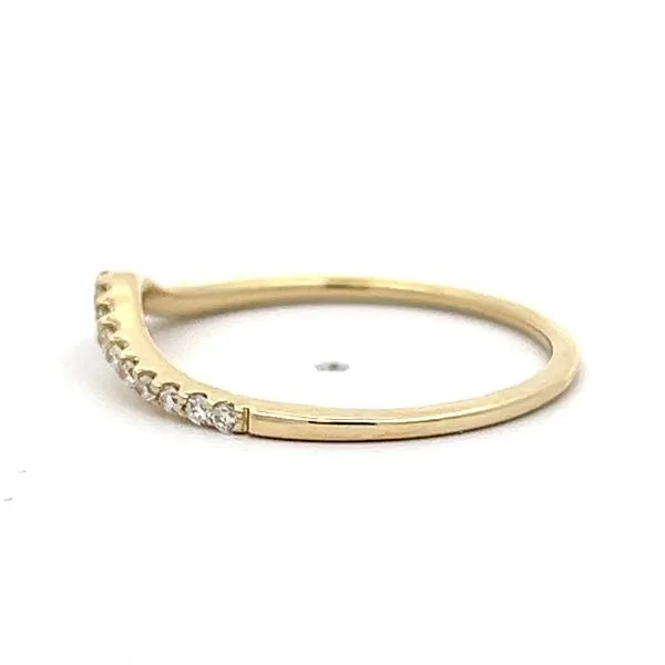 14k Yellow Gold Contoured Stackable Diamond Wedding Band Image 2 Arezzo Jewelers Elmwood Park, IL
