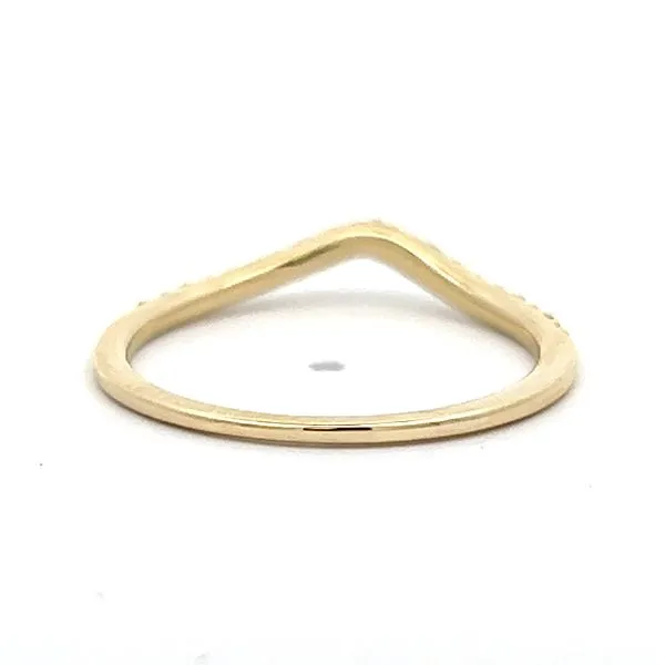 14k Yellow Gold Contoured Stackable Diamond Wedding Band Image 3 Arezzo Jewelers Elmwood Park, IL