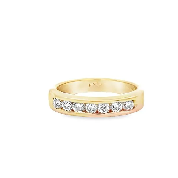 14K Yellow Gold 7 Diamond Wedding Band Arezzo Jewelers Elmwood Park, IL