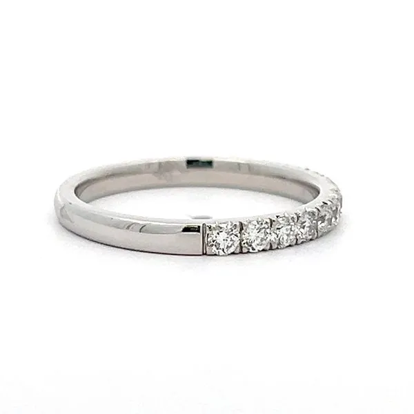 1/2ct Pave Diamond Wedding Band in 14K White Gold Image 2 Arezzo Jewelers Elmwood Park, IL