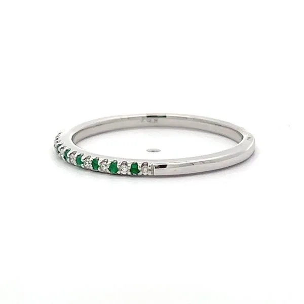 Alternating Pave Emerald and Diamond Band Image 2 Arezzo Jewelers Elmwood Park, IL