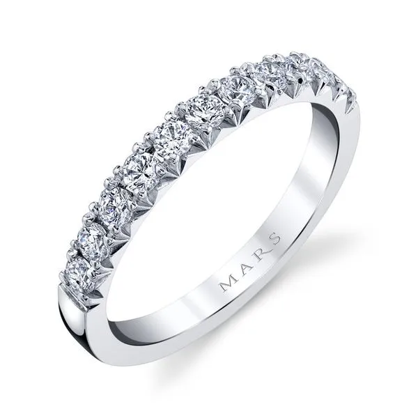 14 Karat White Gold 0.5ct Pave Diamond Wedding/Anniversary Band Image 2 Arezzo Jewelers Elmwood, IL