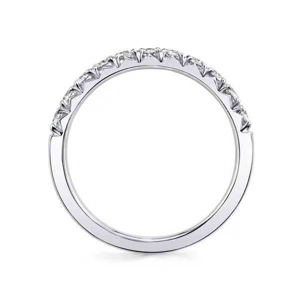 14 Karat White Gold 0.5ct Pave Diamond Wedding/Anniversary Band Image 3 Arezzo Jewelers Elmwood, IL