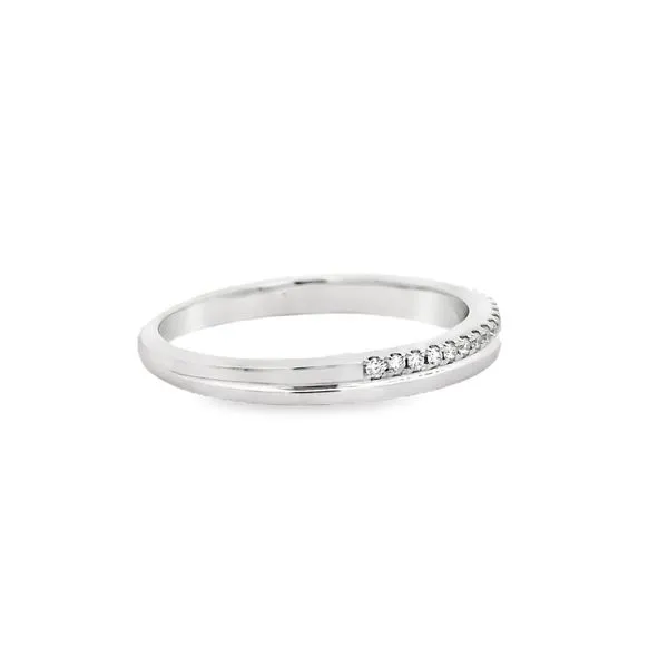 14 Karat White Gold 0.1ct Diamond Wedding/Anniversary Band Image 2 Arezzo Jewelers Elmwood, IL