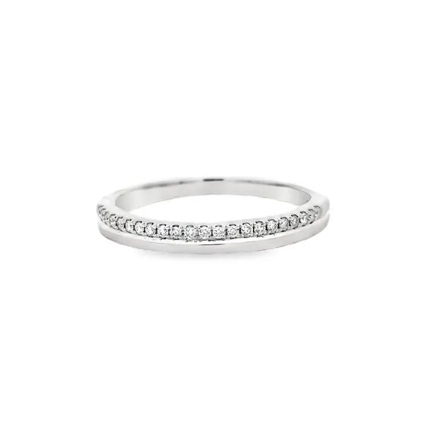 14 Karat White Gold 0.1ct Diamond Wedding/Anniversary Band Arezzo Jewelers Elmwood, IL