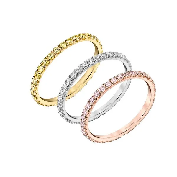 Natural Yellow Diamond Stackable Pave Band Image 3 Arezzo Jewelers Elmwood Park, IL