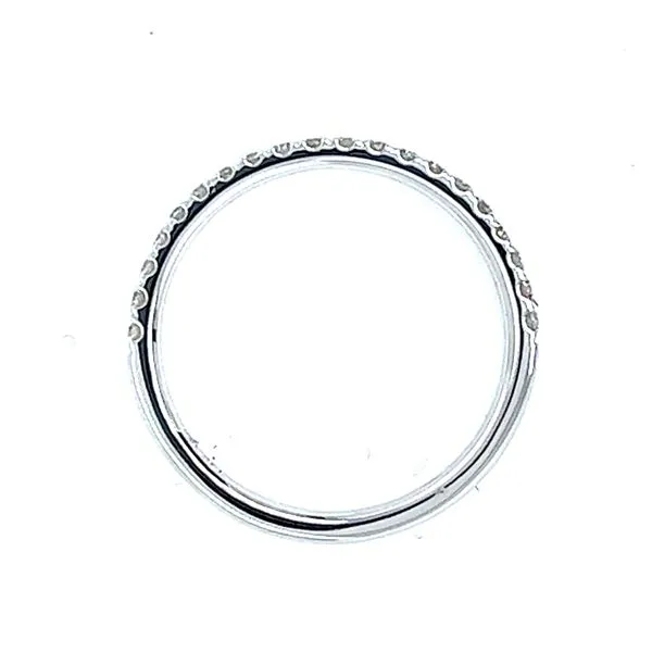 14k White Gold Single Row Diamond Wedding Band Image 3 Arezzo Jewelers Elmwood Park, IL