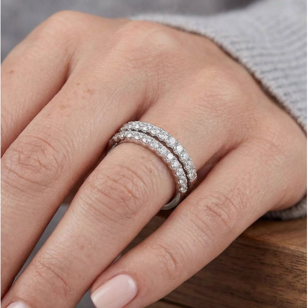 14K White Gold 1/3ct Diamond Wedding/Anniversary Band Image 3 Arezzo Jewelers Elmwood Park, IL