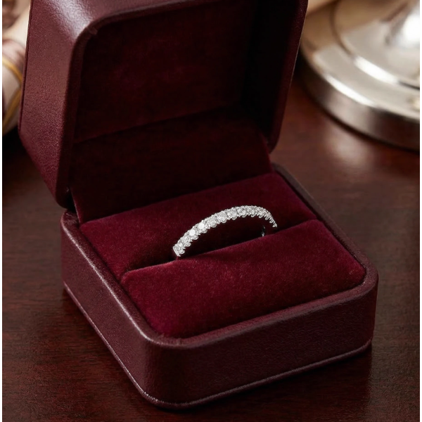 14k White Gold 1/2ct Diamond Wedding/Anniversary Band Image 3 Arezzo Jewelers Elmwood Park, IL