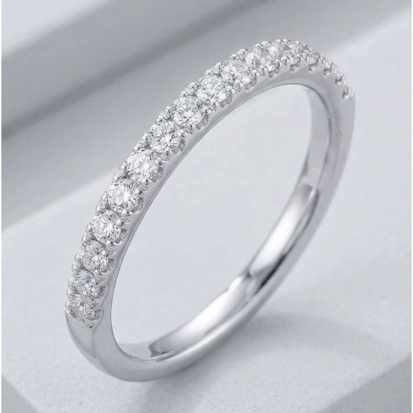 14k White Gold 1/2ct Diamond Wedding/Anniversary Band Image 4 Arezzo Jewelers Elmwood Park, IL