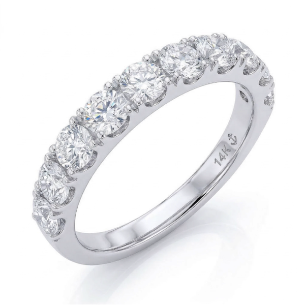14K White Gold 1ct Diamond Wedding/Anniversary Band Arezzo Jewelers Elmwood Park, IL