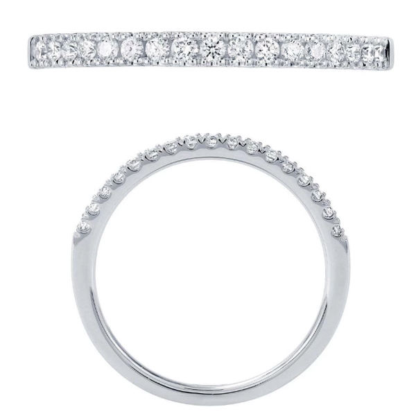 14K White Gold .29ct Diamond Wedding/Anniversary Band Arezzo Jewelers Elmwood Park, IL