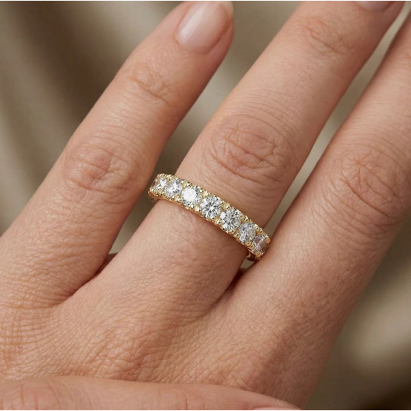 14K Yellow Gold 1/3ct Diamond Wedding/Anniversary Band Image 5 Arezzo Jewelers Elmwood Park, IL