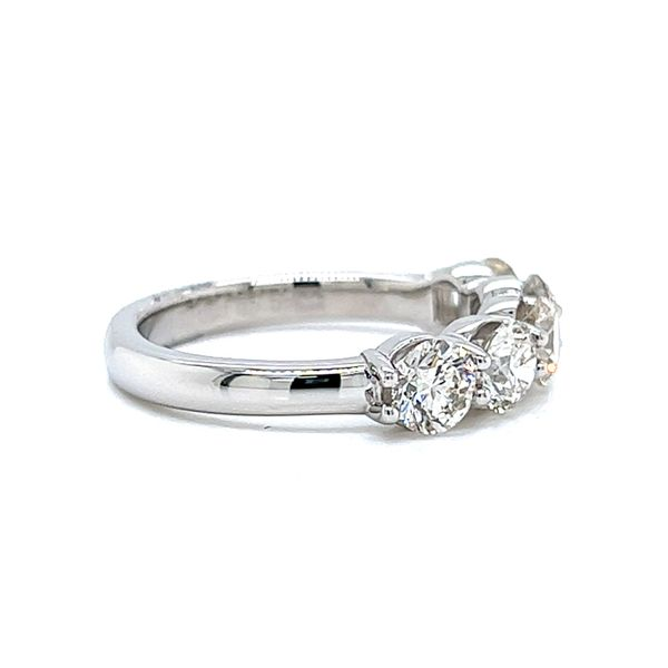 Platinum Five Stone Lab Grown Round Diamond Band Image 2 Arezzo Jewelers Elmwood Park, IL