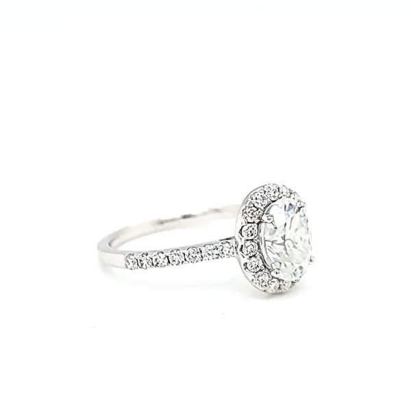 14k White Gold Oval Halo Moissanite Ring Image 2 Arezzo Jewelers Elmwood Park, IL