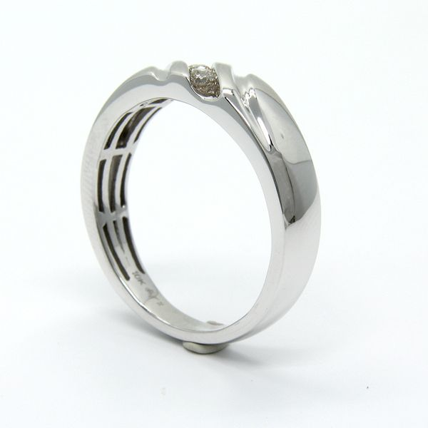 10K White Gold Mens Diamond Wedding Band Image 3 Arezzo Jewelers Elmwood Park, IL