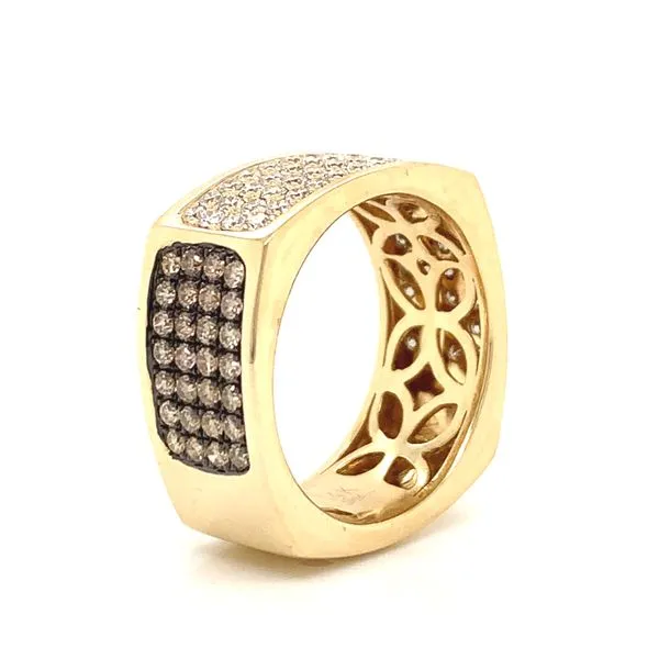 14k Yellow Gold Men's Pave Diamond Wedding Band, 1.75cts TW Image 3 Arezzo Jewelers Elmwood Park, IL