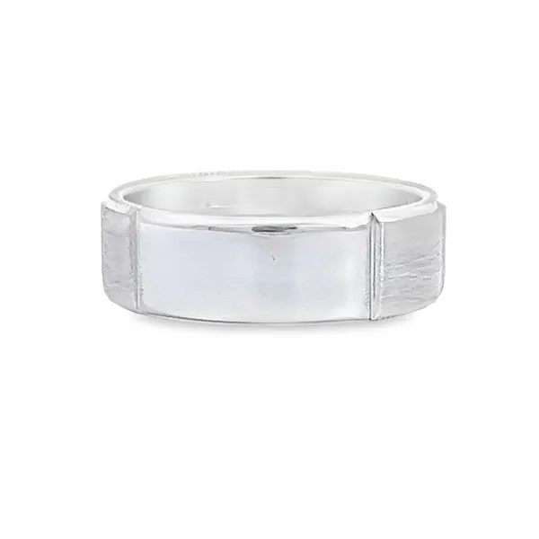 14K White Gold Men's Diamond Wedding Band Image 4 Arezzo Jewelers Elmwood Park, IL