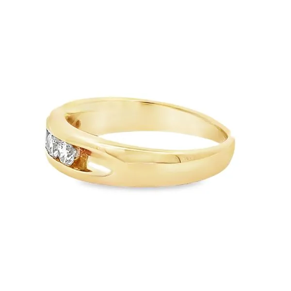 14K Yellow Gold Men's Diamond Wedding Band Image 2 Arezzo Jewelers Elmwood Park, IL