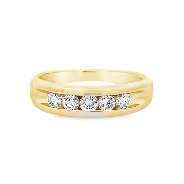 14K Yellow Gold Men's Diamond Wedding Band Arezzo Jewelers Elmwood Park, IL