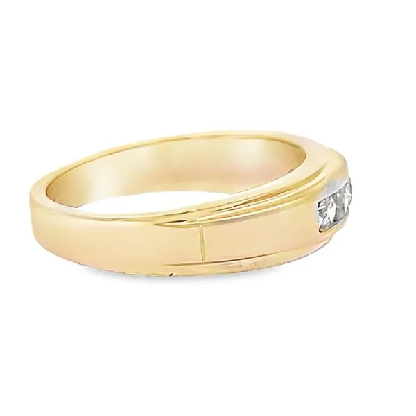 14K Yellow Gold Five Stone Diamond Wedding Band, .50cts Image 3 Arezzo Jewelers Elmwood Park, IL