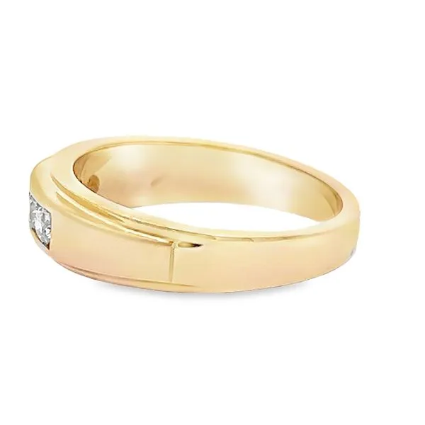 14K Yellow Gold Five Stone Diamond Wedding Band, .50cts Image 4 Arezzo Jewelers Elmwood Park, IL
