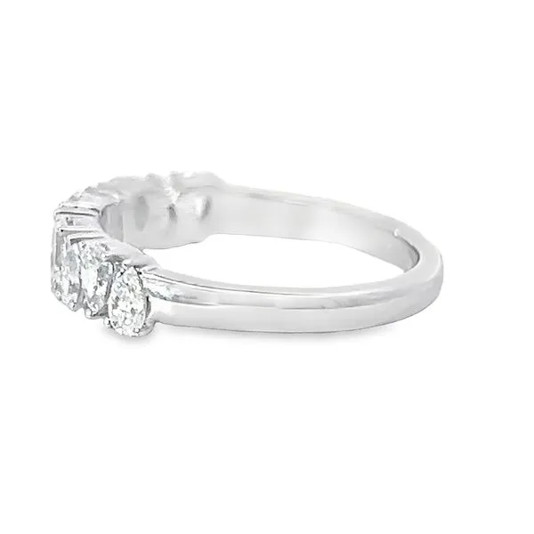 Exquisite 18K White Gold Alternating Pear Shape Diamond Anniversary Ring Image 2 Arezzo Jewelers Elmwood Park, IL