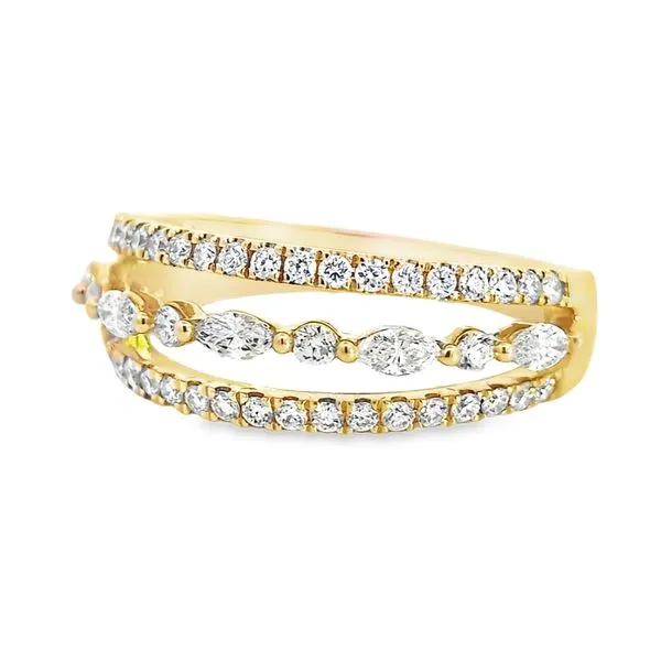 Three Row Round and Marquise Diamond Anniversary Ring Image 3 Arezzo Jewelers Elmwood Park, IL