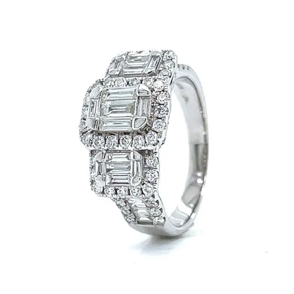 White Gold Round and Baguette Diamond Fashion Ring - 1.75cts Image 2 Arezzo Jewelers Elmwood, IL