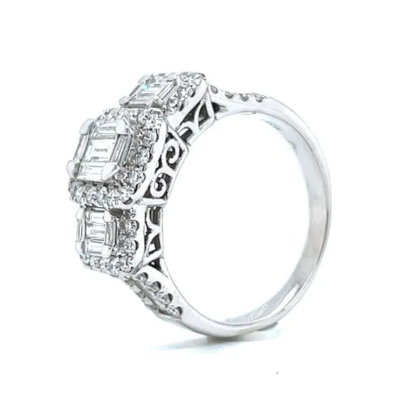 White Gold Round and Baguette Diamond Fashion Ring - 1.75cts Image 4 Arezzo Jewelers Elmwood, IL
