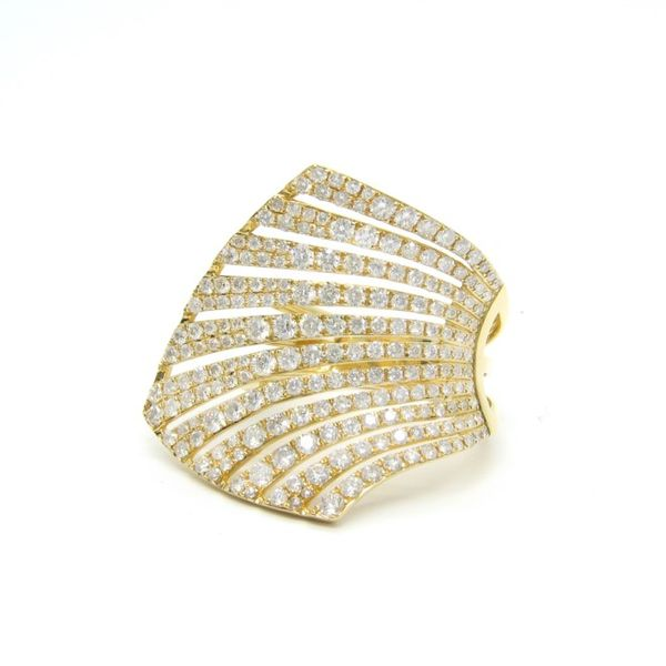 Yellow Gold Diamond Fan Ring, 2.18cts Image 2 Arezzo Jewelers Elmwood Park, IL