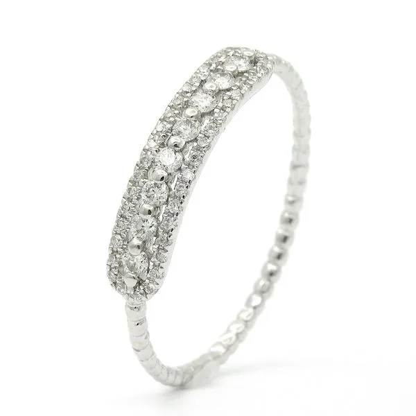 18k White Gold Diamond Stackable Ring Image 2 Arezzo Jewelers Elmwood Park, IL