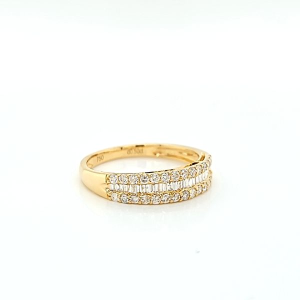 18k Yellow Gold Three Row Diamond Ring Image 2 Arezzo Jewelers Elmwood Park, IL