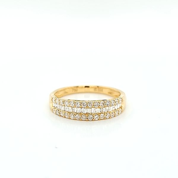 18k Yellow Gold Three Row Diamond Ring Arezzo Jewelers Elmwood Park, IL